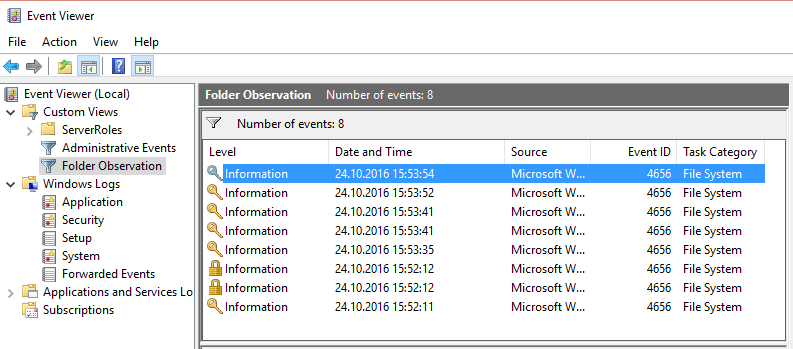 Abbildung 4: File System Events