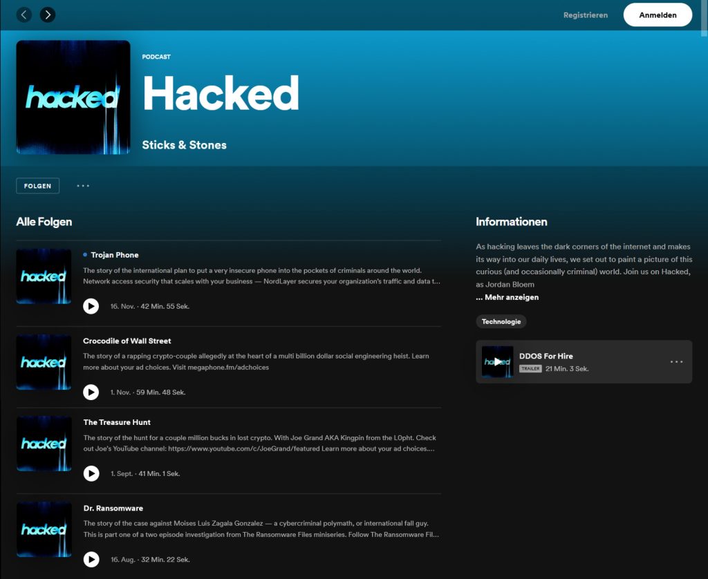 Hacked ist ein Cybersecurity Podcast
