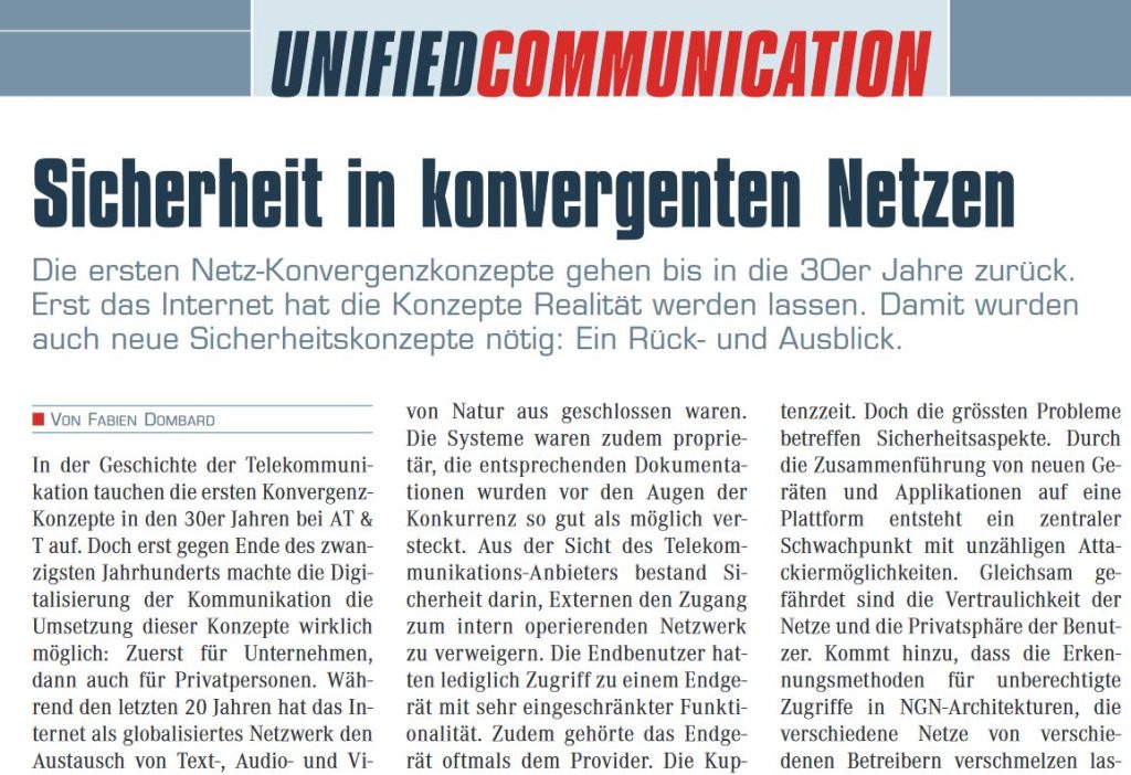 Sicherheit in konvergenten Netzen