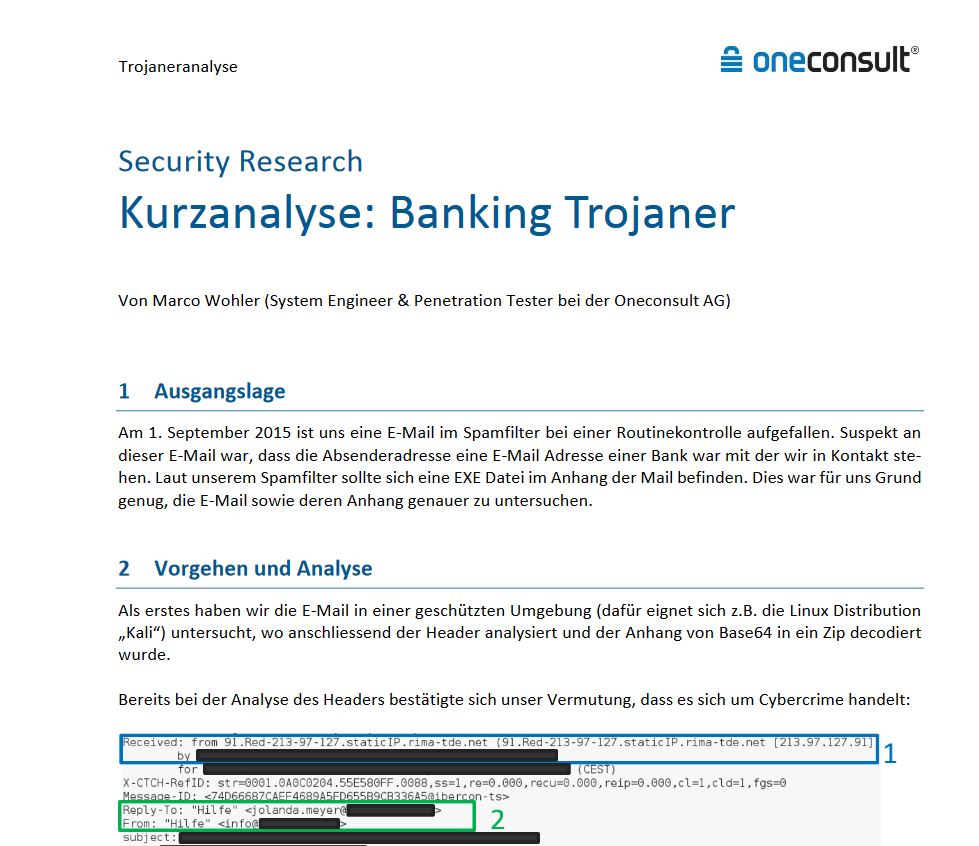Kurzanalyse Banking Trojaner
