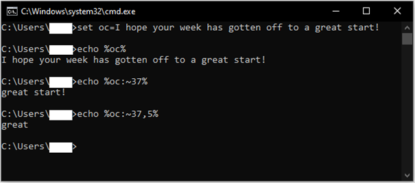 Example for Accessing Substrings